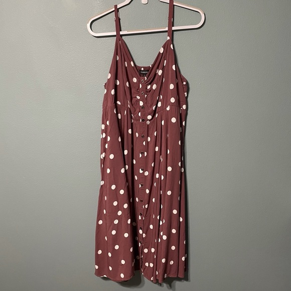 torrid Dresses & Skirts - Torrid Polka Dot Challis Button Up Midi Dress